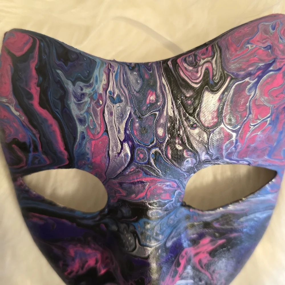 HANDCRAFTED Upcycled Cosplay Face Mask HANDPAINTED Wall Art Decor Halloween Mask